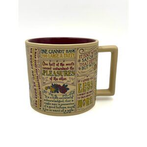 Jane Austen Quotes Unemployed Philosophers Guild 16 Oz Coffee Mug Cup #1443 2014